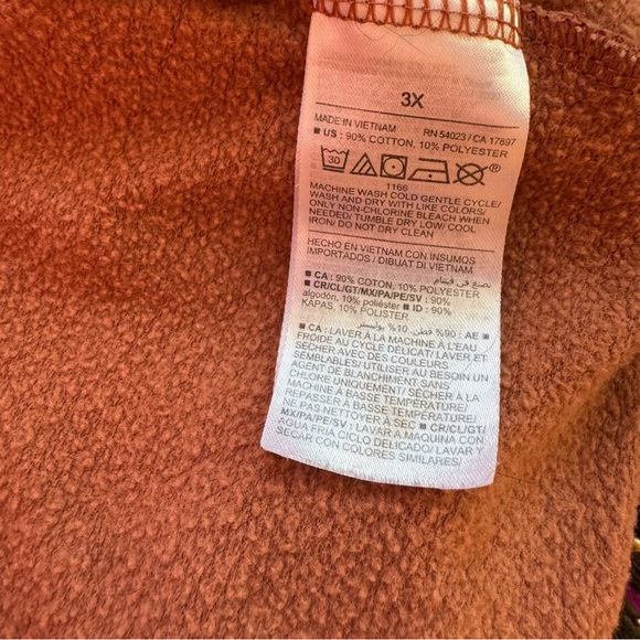 Old Navy Oversized Sweatshirt Crew Henna Rust Women’s Size 3X Cozy Cabincore - Picture 4 of 8